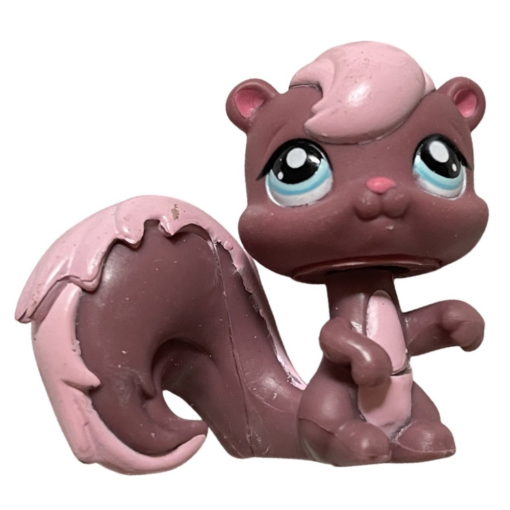 RARE LPS LITTLEST PET SHOP Squirrel #1904 Pink Mauve Pink Blue Dot Eyes